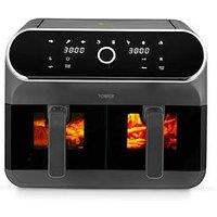 Tower T17195 Elite Dual Basket Air Fryer - Graphite Grey