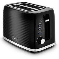 Swan St19034Blk Wave 2 Slice Toaster - Black