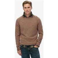 Superdry Wool Blend Knitted Jumper - Brown