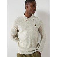 Lyle & Scott Lambswool Blend Rugby Jumper - Grey