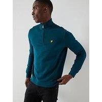 Lyle & Scott Loopback Quarter Zip Sweat Top - Green