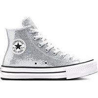 Converse Kids Chuck Taylor All Star Lift Disco Platform High Top - Silver