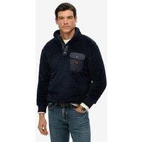 Superdry High Fleece Henley Sweat - Black