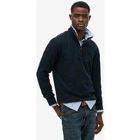 Superdry Rib Half Zip Sweat - Navy