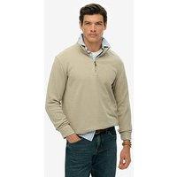 Superdry Rib Half Zip Sweat - Cream