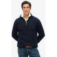 Superdry Superdry Preppy Cotton Cable Half Zip Knitted Jumper