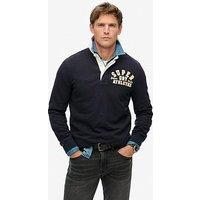 Superdry Vintage Athletic Long Sleeve Rugby - Black