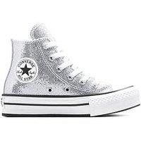 Converse Youth Chuck Taylor All Star Lift Disco Platform High Top - Silver