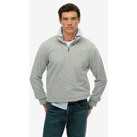 Superdry Rib Half Zip Sweat - Grey