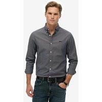 Superdry Essentials Tailored Long Sleeve Shirt - Grey