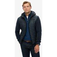 Superdry Hood Storm Fleece Hybrid Jacket - Navy