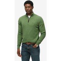 Superdry Wool Blend Half Zip Knitted Jumper - Green