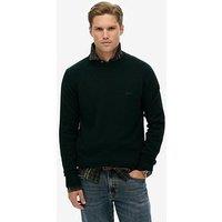 Superdry Wool Blend Knitted Jumper - Forest Green