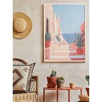 Hestia Thread Wall Art Picture - Mediterranean Ocean View