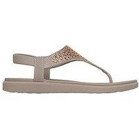 Skechers Meditation Luxe Toe-Post Sandal - Taupe Knit