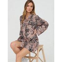 Lily & Lionel Leopard Print Shirt Night Dress - Brown