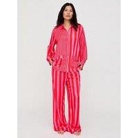 Lily & Lionel Evie Mixed Stripe Printed Pyjama Set - Pink