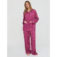 Lily & Lionel Evie Leopard Printed Pyjama Set - Dark Red