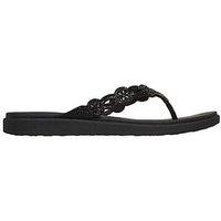 Skechers Meditation Luxe Toe-Post Sandal - Black Mitobuck