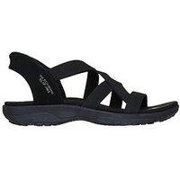 Skechers Wide Fit Reggae Slim Strech Sandal - Black