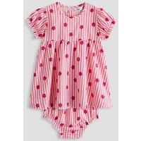 The Very Collection Baby Girl Floral Print Stripe Dress Set - Pink
