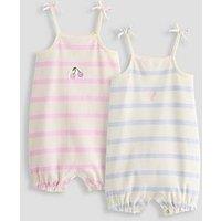 The Very Collection Baby Girl Ribbed Jersey Stripe 2 Pack Bodysuits