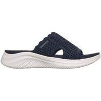 Skechers Ultra Flex 30 Sandal Bring It! Slide Sandal - Navy Knit
