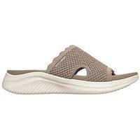 Skechers Ultra Flex 3.0 Sandal Bring It! Slide Sandal - Taupe Knit