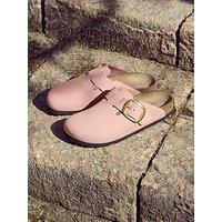 Birkenstock Boston Big Buckle Leather Shoe - Soft Pink