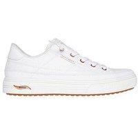 Skechers Wide Fit Arch Fit Arcade See You There Bungee Lace Canvas Plimsoll - White