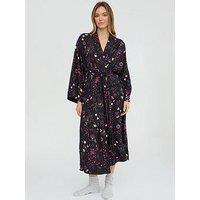 Lily & Lionel Corina Love Letter Printed Robe - Black