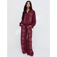 Raffya Penny Trouser - Aubergine Purple