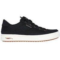 Skechers Wide Fit Arch Fit Arcade See You There Bungee Lace Canvas Plimsoll - Black