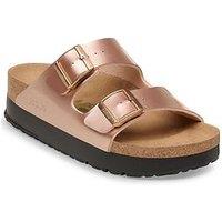 Birkenstock Arizona Flex Platform Birko-Flor Sandals - Metallic Pink