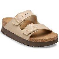 Birkenstock Arizona Flex Platform Birko-Flor Sandal - Sandcastle Beige