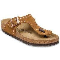 Birkenstock Gizeh Rivet Suede Sandals - Brown