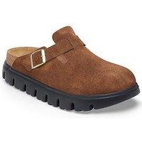 Birkenstock Boston Chunky Suede Clog - Dark Tea