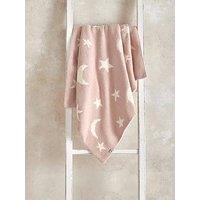 Mamas & Papas Chenille Blanket - Pink Moon/Star