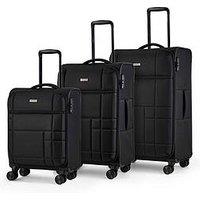 Rock Luggage Tokyo Black 3Pc Set Suitcase