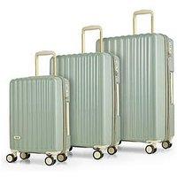 Rock Luggage Primrose Green 3Pc Set Suitcase