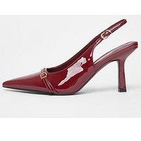 Quiz Wide Fit Dark Red Slingback Court Heels
