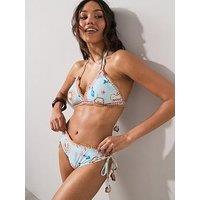 The Very Collection Crochet Trim Triangle Bikini Top - Multi