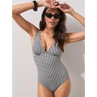 The Very Collection Scuplting Gingham Swimsuit