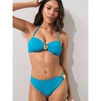 The Very Collection Gold Detail Bandeau Top - Blue