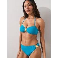 The Very Collection Gold Detail Bikini Briefs - Blue