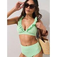 The Very Collection Shape Enhancing Broderie Detail Bikini Top - Green