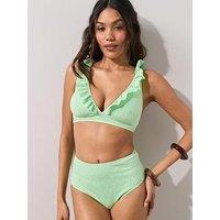 The Very Collection Shape Enhancing Broderie High Waisted Bikini Briefs - Green