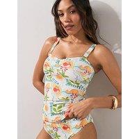 The Very Collection Ibiza Postcard Twist Front Tankini Top