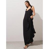 The Very Collection Gold Trim Maxi Dress - Black