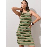 The Very Collection Lurex Knitted Beach Dress - Green
